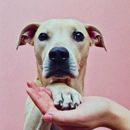 A dog's paw held in a groomer's hands after a nail trim